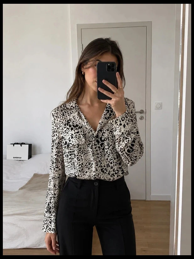 Camisa Zara TRF con estampado de leopardo ligera - Talla XS – photo 6